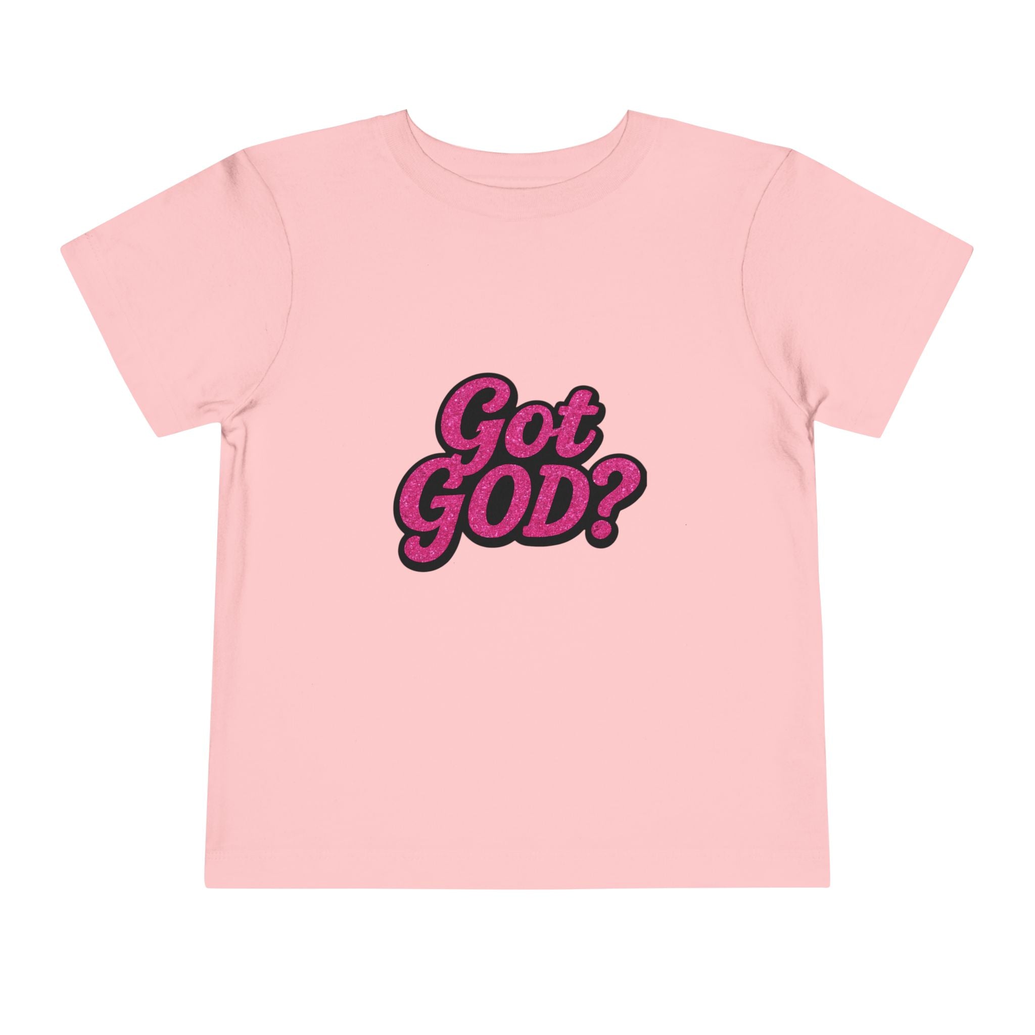 Toddler Tee - "Got GOD?" Pink Retro Christian Graphic Shirt