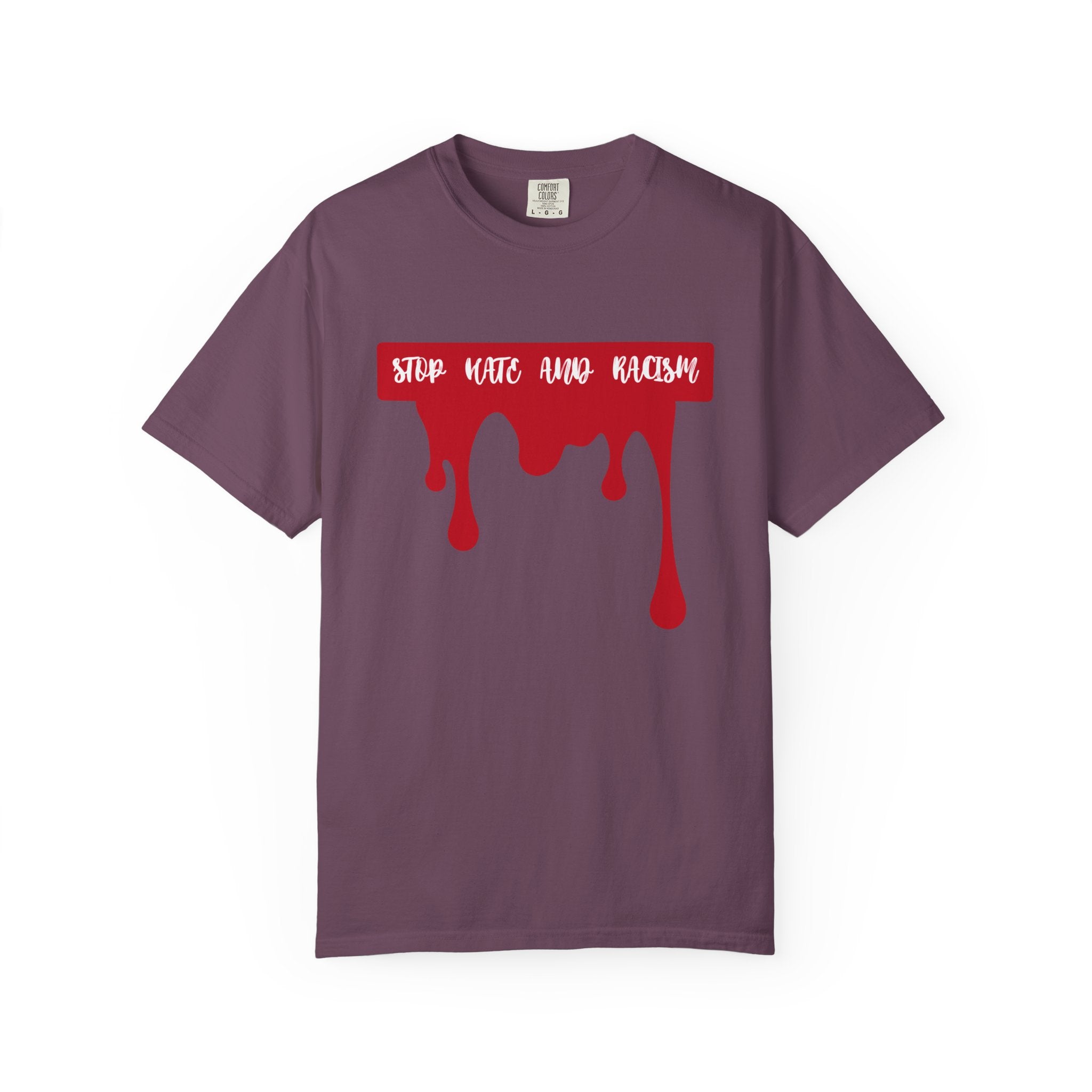 T-Shirt “Stop Hate, End Racism” Dripping Blood Graphic Tee