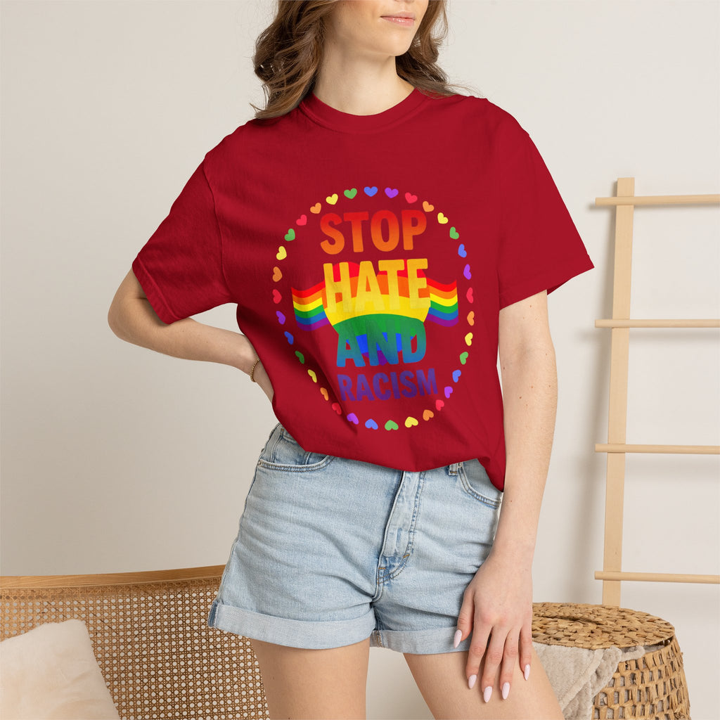 Stop Hate and Racism Rainbow T-Shirt
