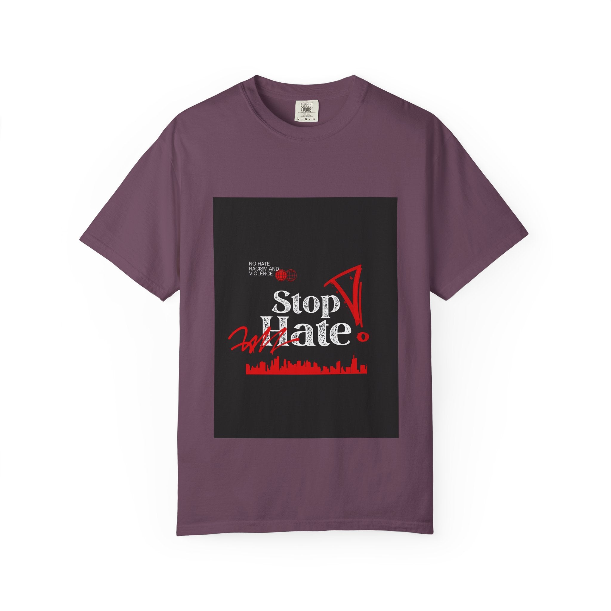 Stop Hate T-Shirt — Anti-Hate Protest Tee with Megaphone Graphic