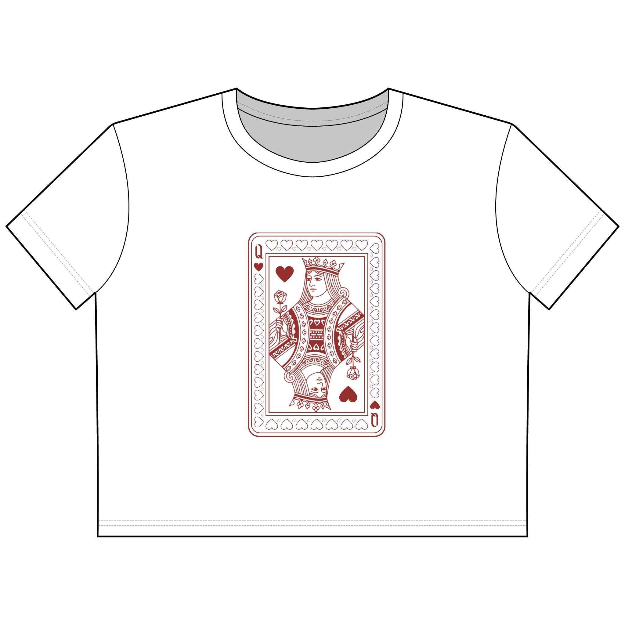 Queen of Hearts Cropped Tee — Vintage Playing Card Graphic