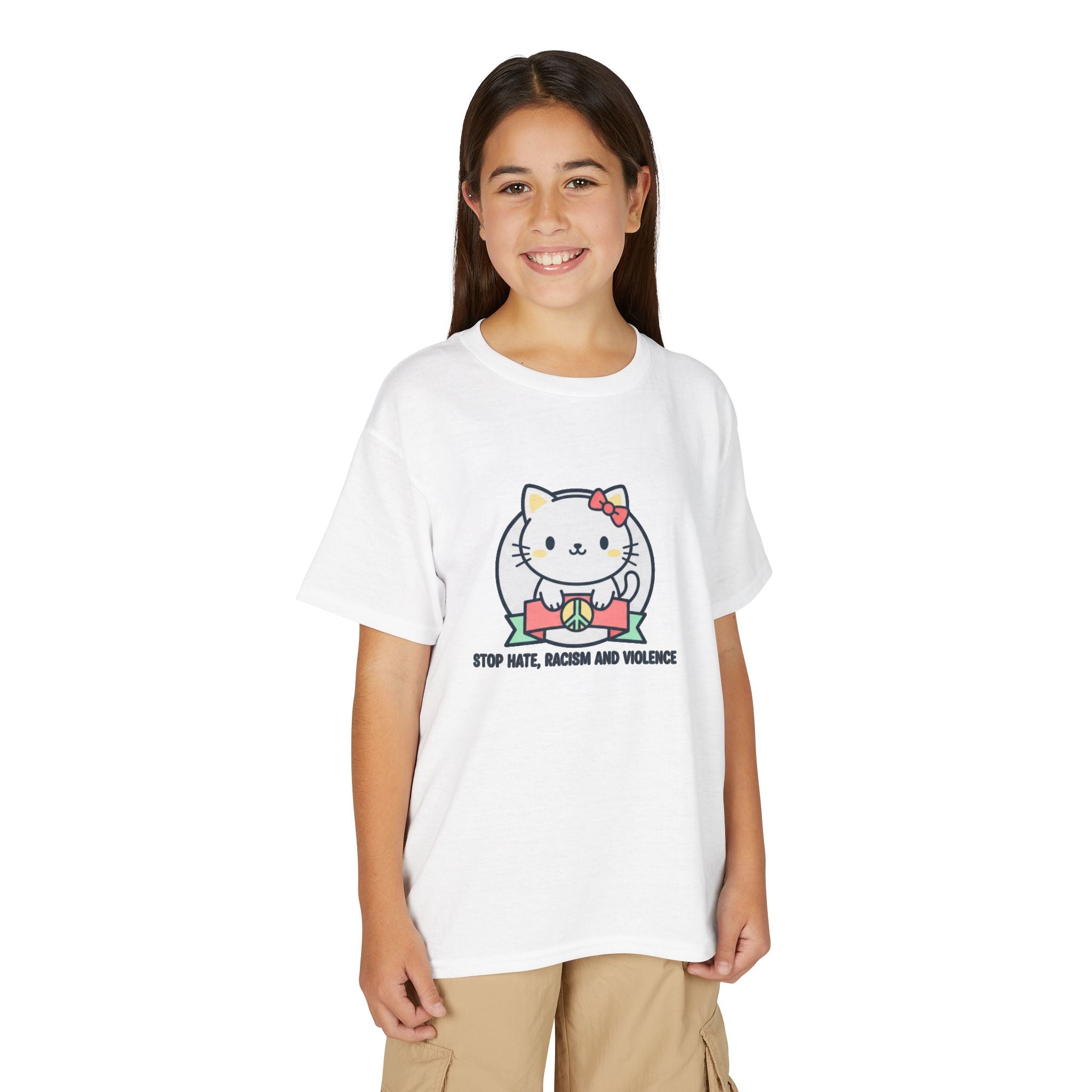 Youth Cat Graphic T-Shirt — HELLO KITTY STOP HATE