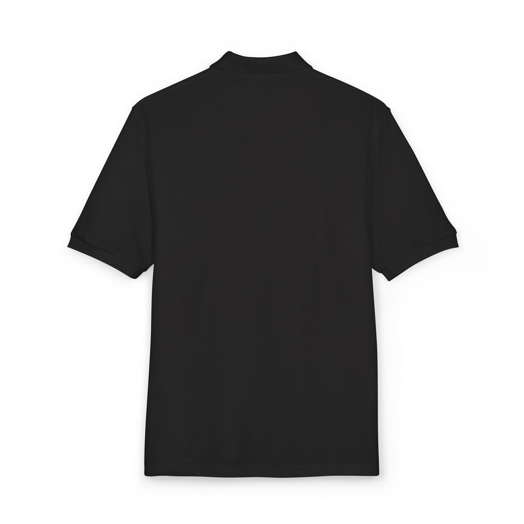 Embroidered 'Just Breathe' White Polo Shirt