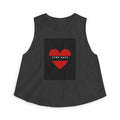 Stop Hate Red Heart Women's Crop Top – Activist Message Tank for Pride & Awareness