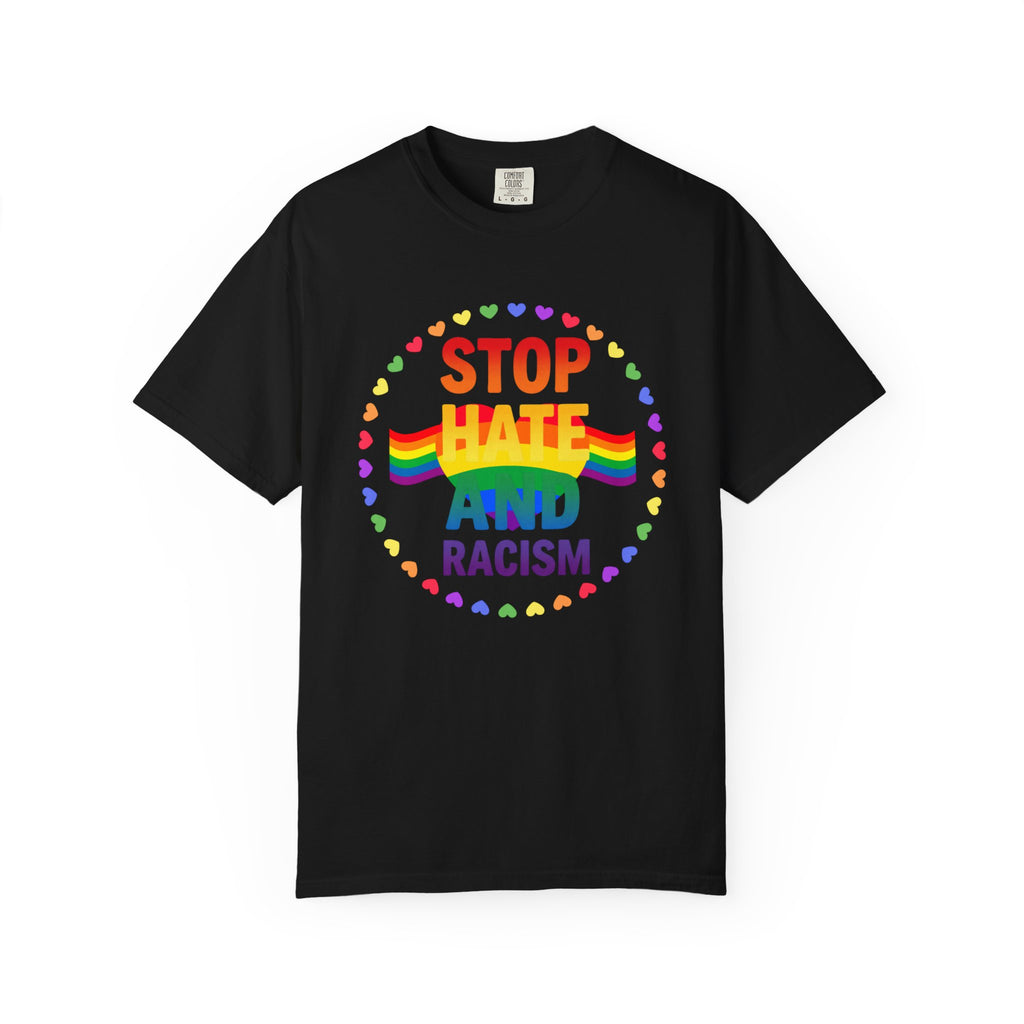 Stop Hate and Racism Rainbow T-Shirt