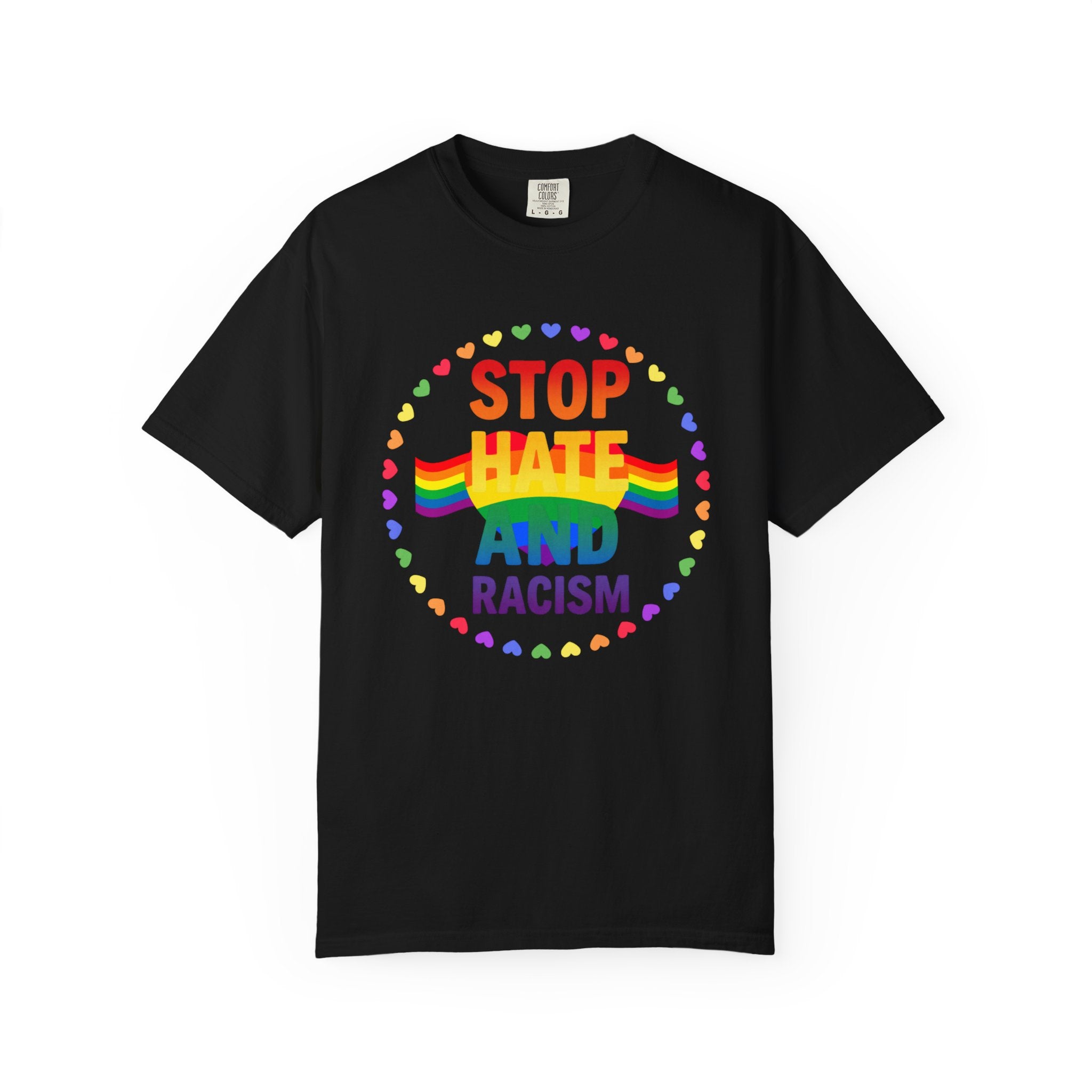 Stop Hate and Racism Rainbow T-Shirt
