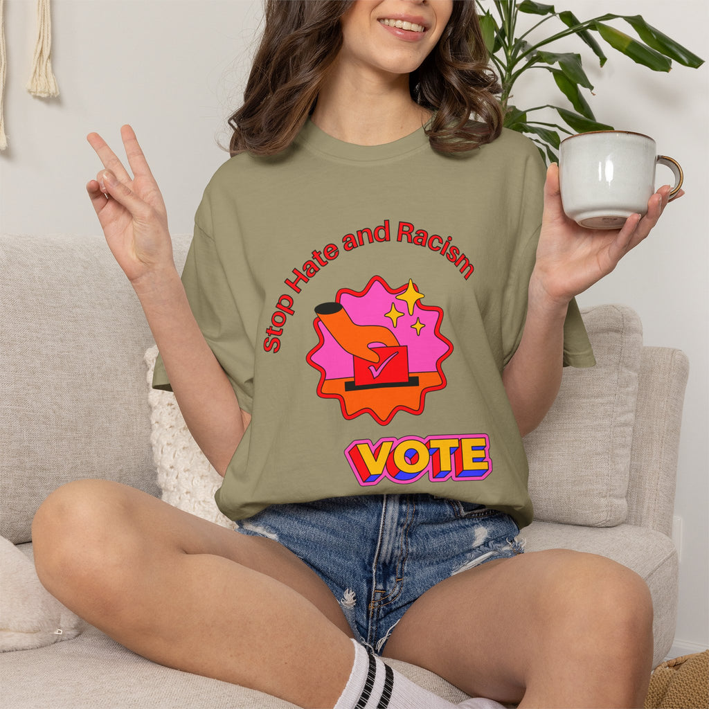Vote: Stop Hate and Racism Graphic T-Shirt