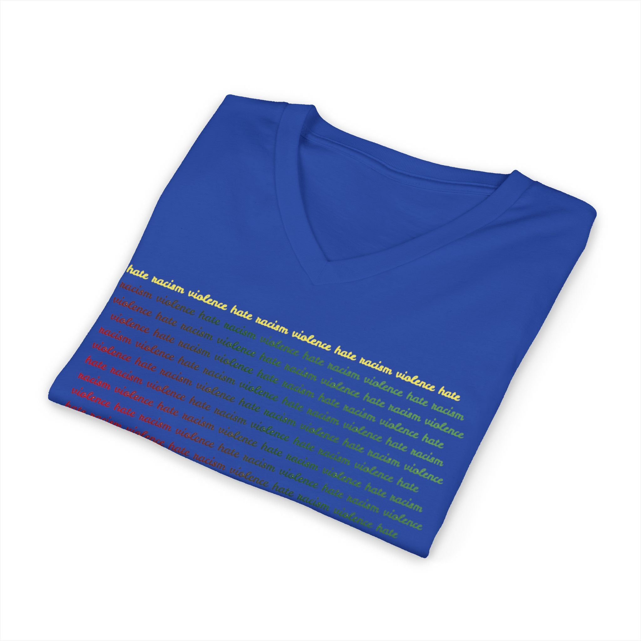 STOP Graphic V-Neck Tee — Bold Typographic Statement Shirt