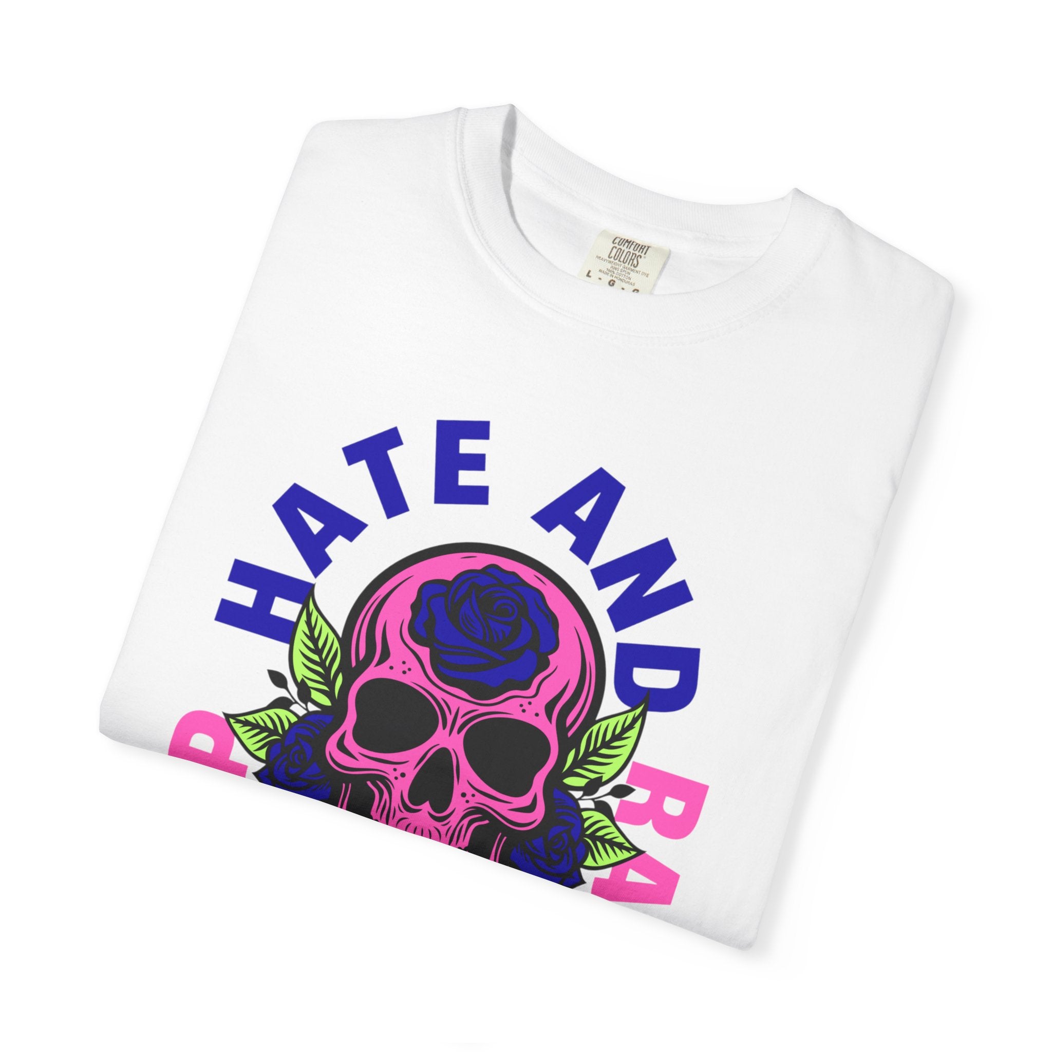 Stop Hate and Racism Skull T-Shirt — Anti-Racism Statement Tee