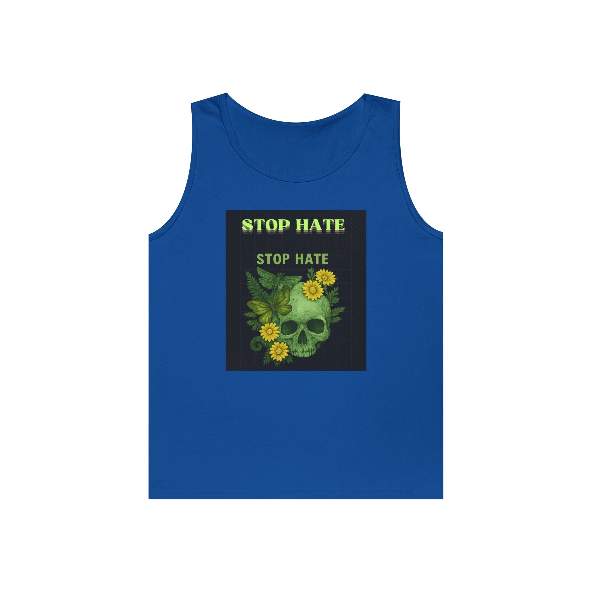 Stop Hate Floral Skull Tank Top — Anti-Hate Graphic Tank