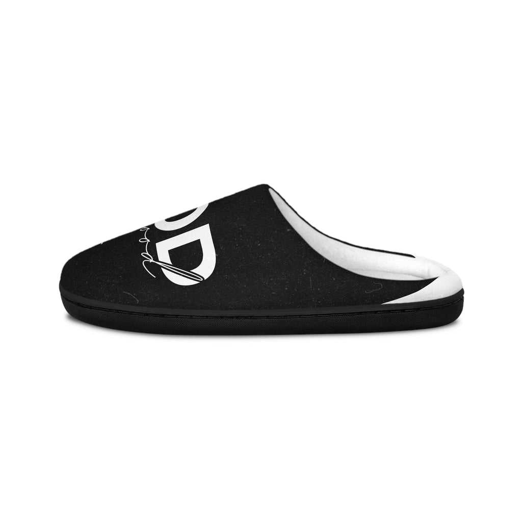 Women's Indoor Slippers — 'God is Good' Cozy Black Slip-On