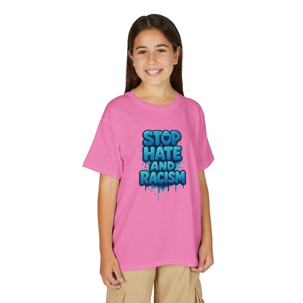 Stop Hate and Racism Youth T-Shirt — Anti-Racism Message Tee