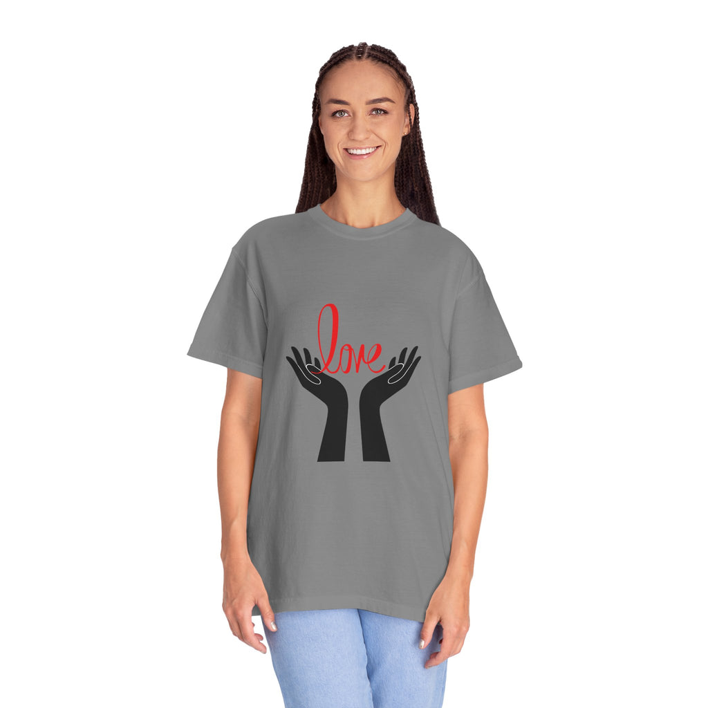 Love Hands T-Shirt — Minimalist Heart Hands Graphic Tee