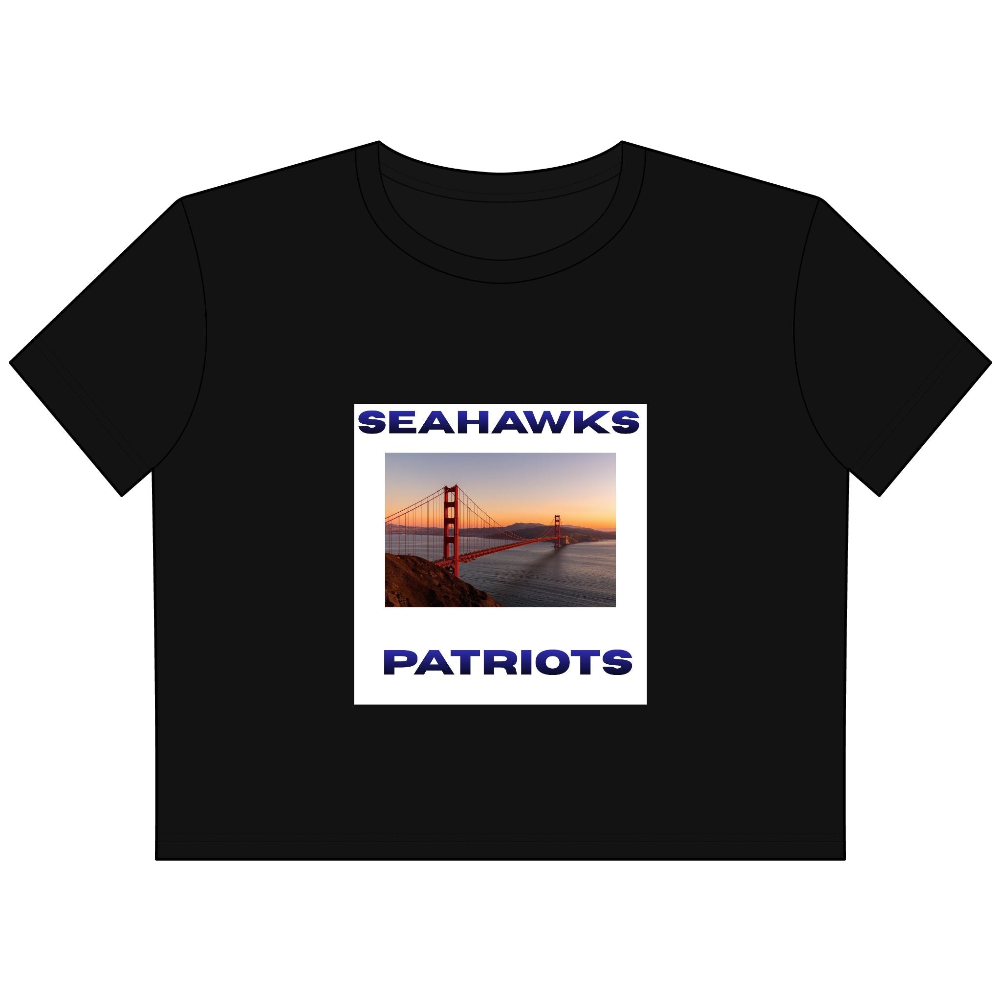 Seahawks Patriots Golden Gate Photo Cropped Tee