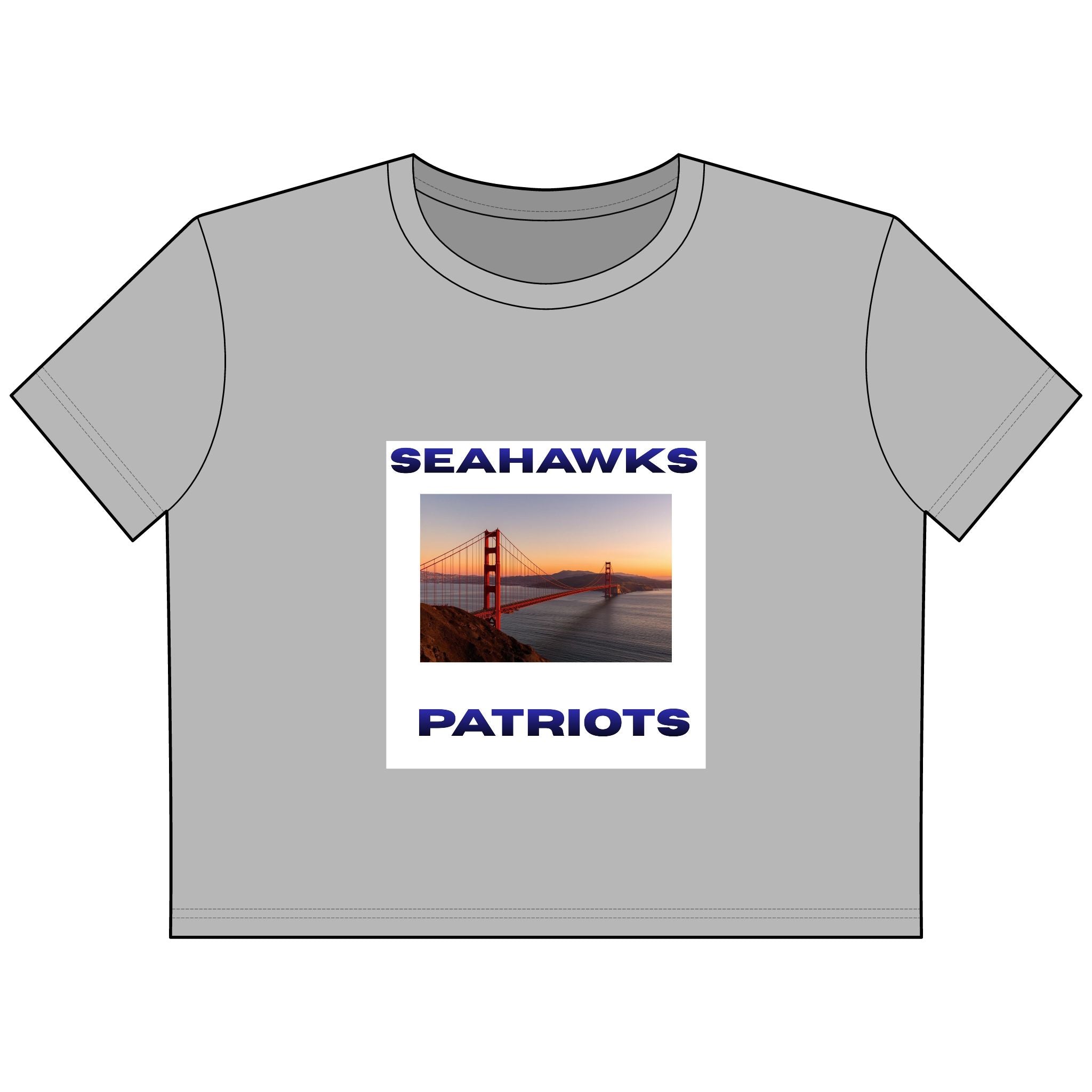 Seahawks Patriots Golden Gate Photo Cropped Tee