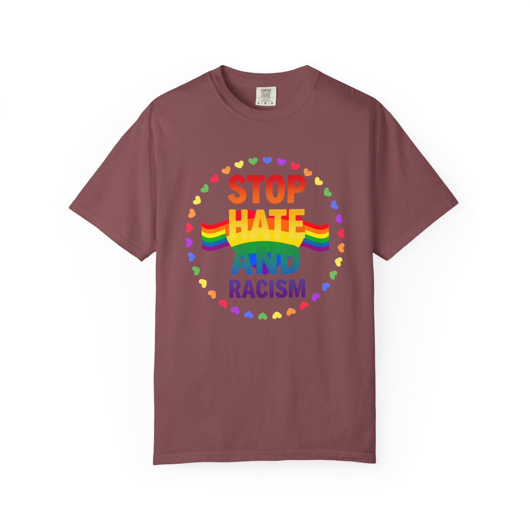 Stop Hate and Racism Rainbow T-Shirt