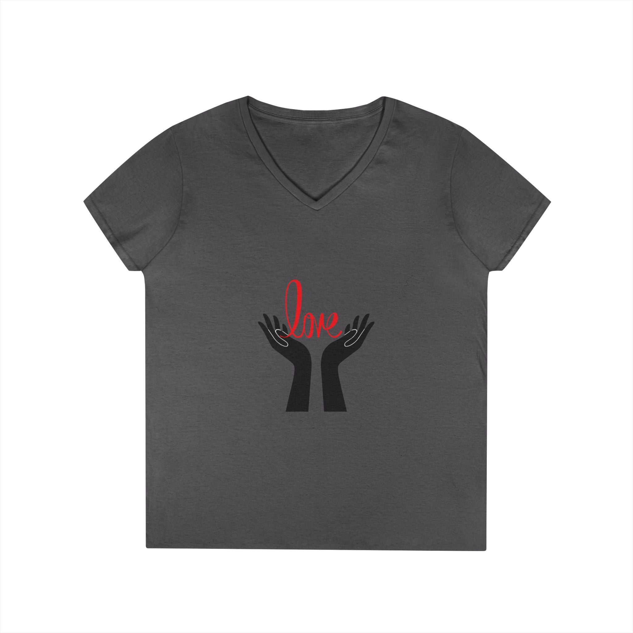 Love Hands V-Neck Tee — Women's Graphic Love T-Shirt