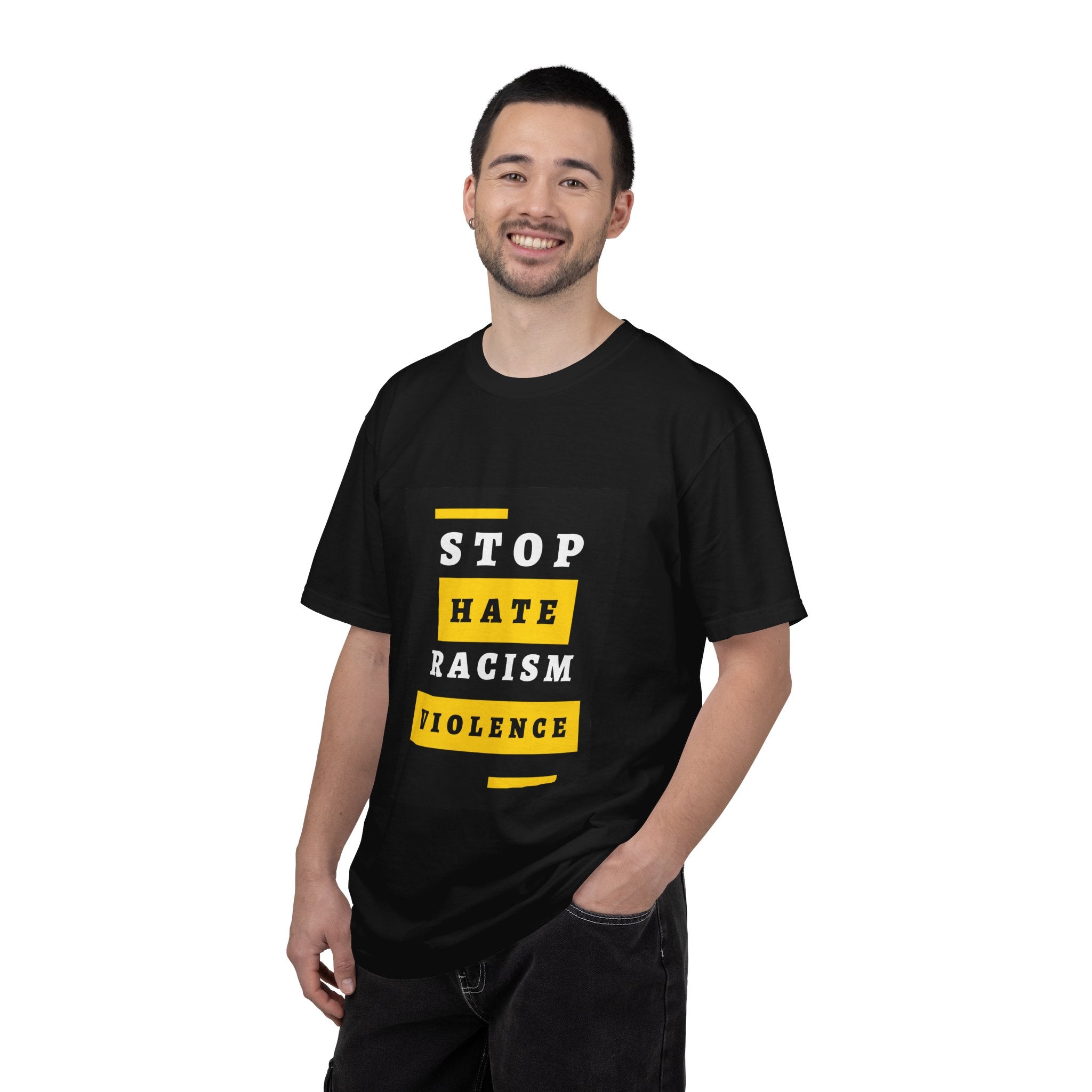 Stop Hate Racism Violence T-Shirt — Anti-Racism Message Tee