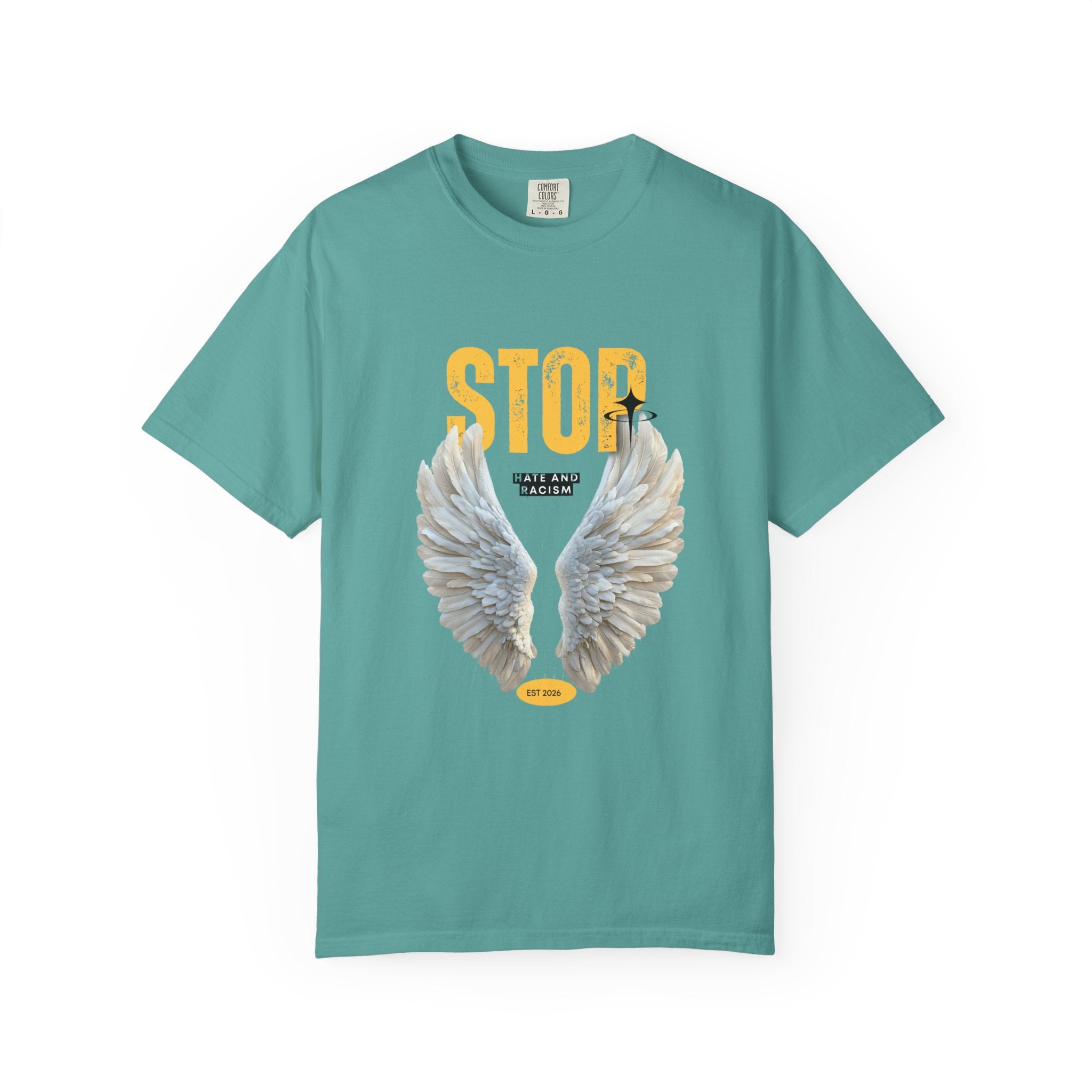 Angel Wings "STOP" Graphic T‑Shirt