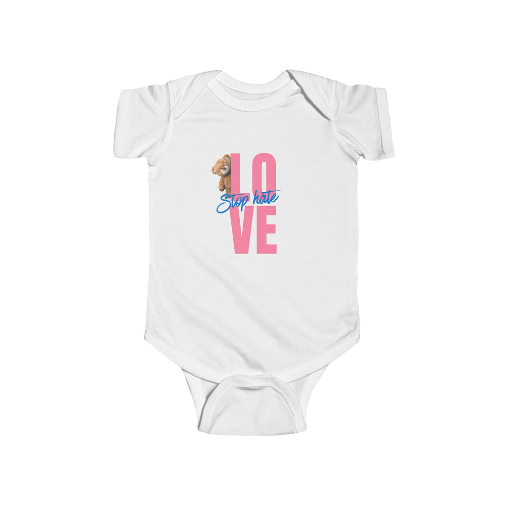 Baby Bodysuit — "Love" Heart Puppy Graphic Infant Onesie