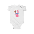 Baby Bodysuit — "Love" Heart Puppy Graphic Infant Onesie