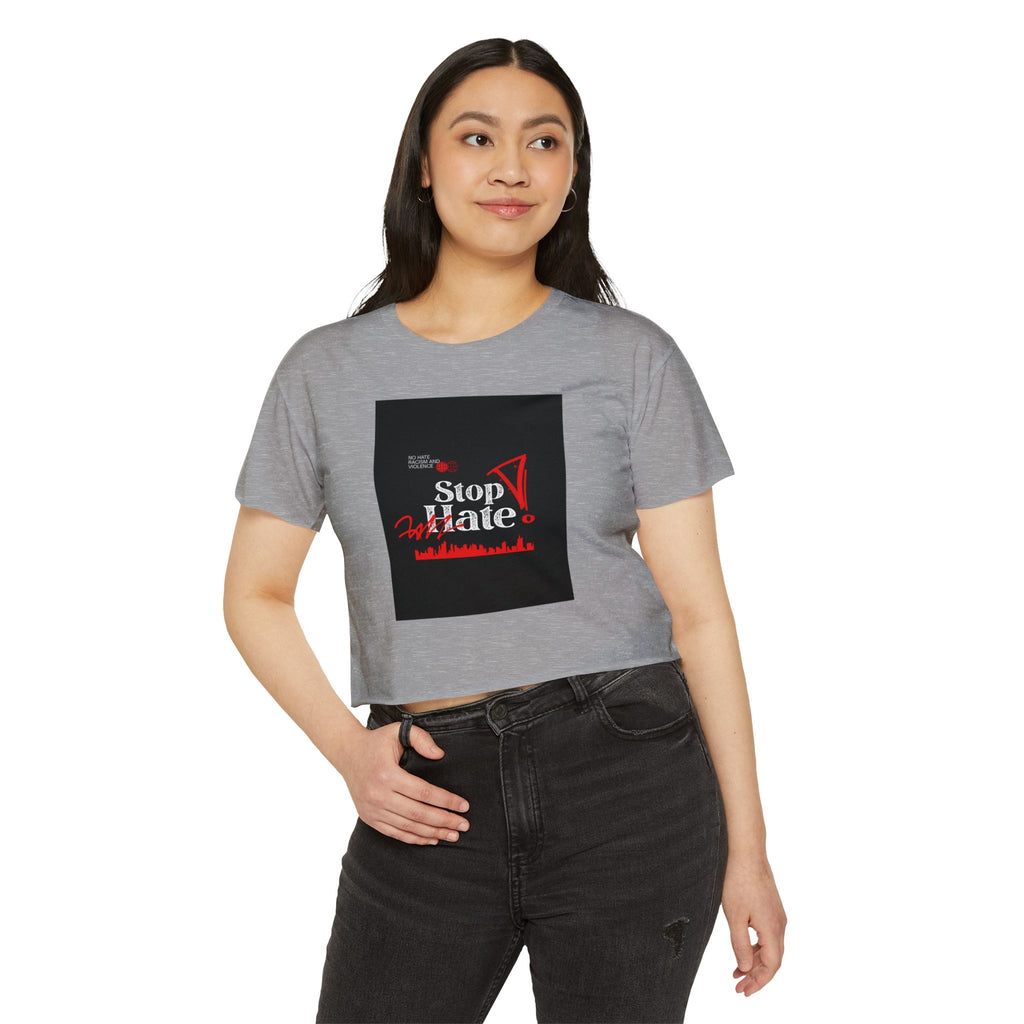 Stop Hate Crop Top — Women's Festival Statement Tee