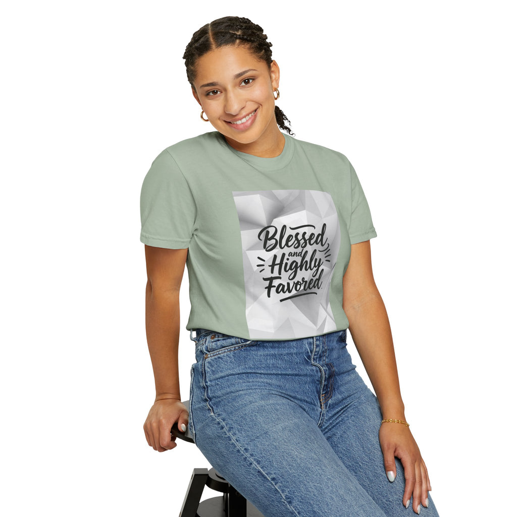 Blessed and Highly Favored T-Shirt — Faith Inspirational Graphic Tee