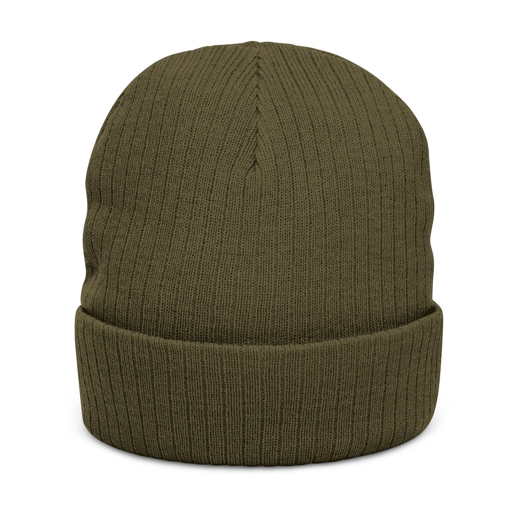 Embroidered Heart Patch Ribbed Knit Beanie — "Stay Nice"