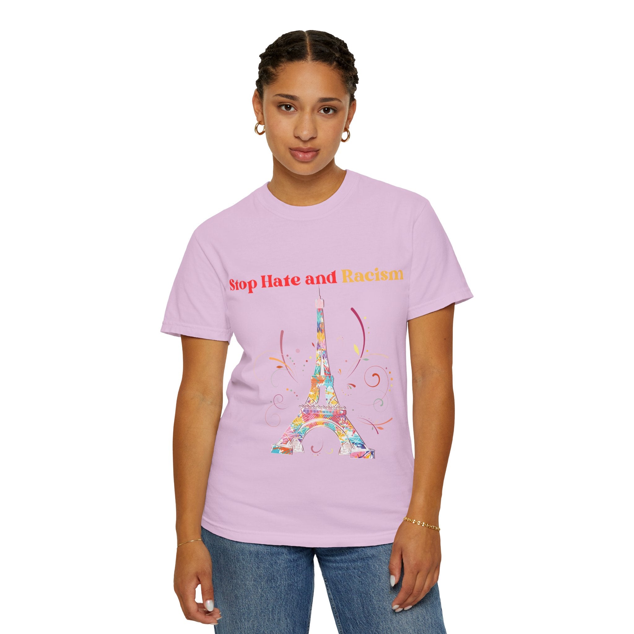 Stop Hate and Racism Eiffel Tower T-Shirt