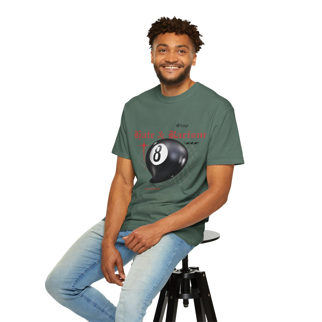 Anti-Racism 8-Ball T-Shirt — Stop Hate & Racism Graphic Tee