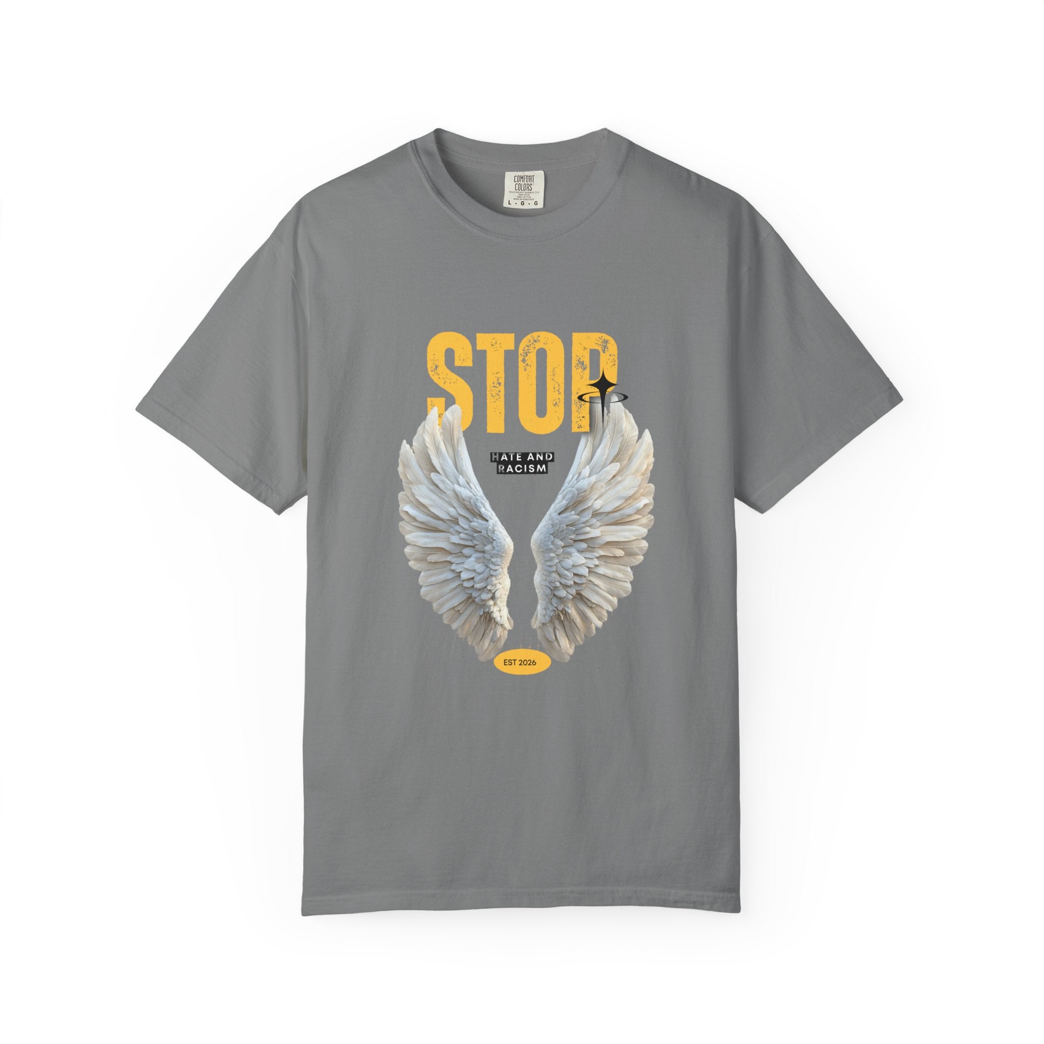 Angel Wings "STOP" Graphic T‑Shirt