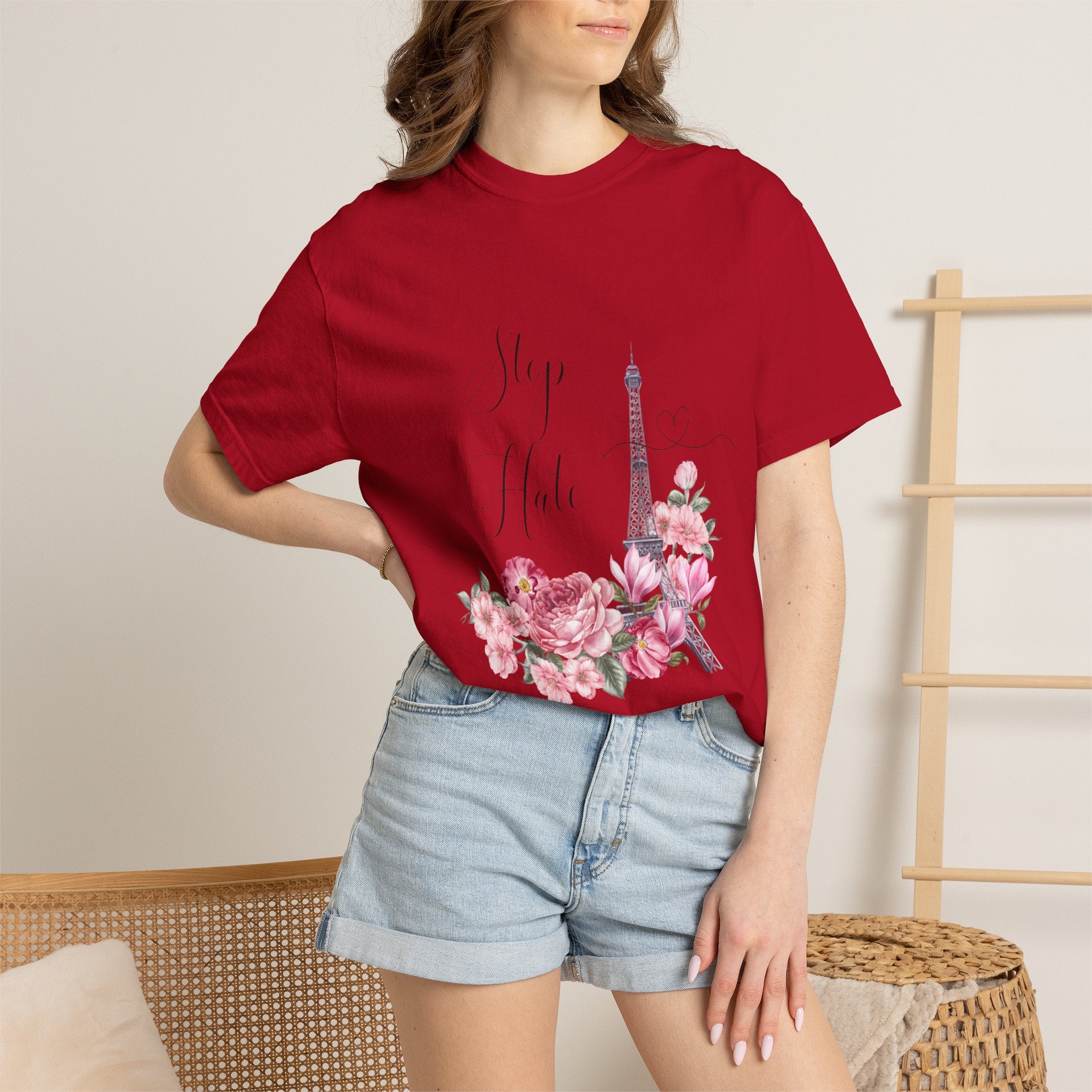 Paris Floral 'Stay Awhile' T-Shirt