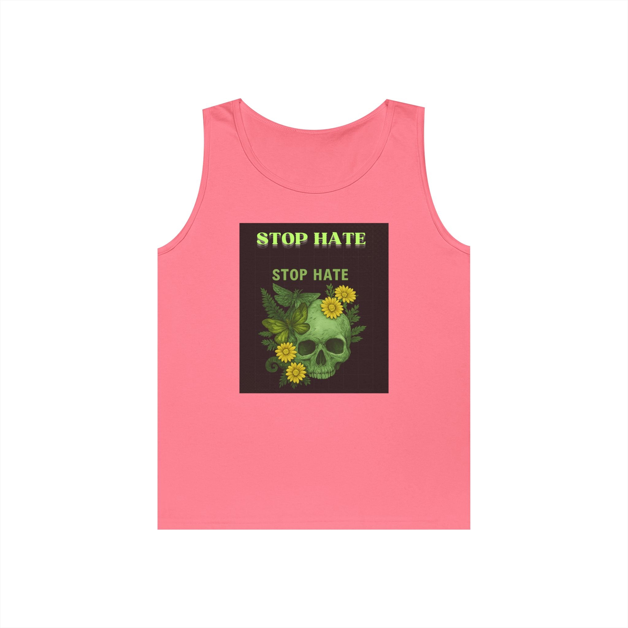Stop Hate Floral Skull Tank Top — Anti-Hate Graphic Tank