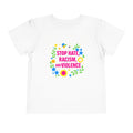 Toddler Tee — "Stop Hate, Racism, and Violence" Floral Anti-Racism Kids Shirt