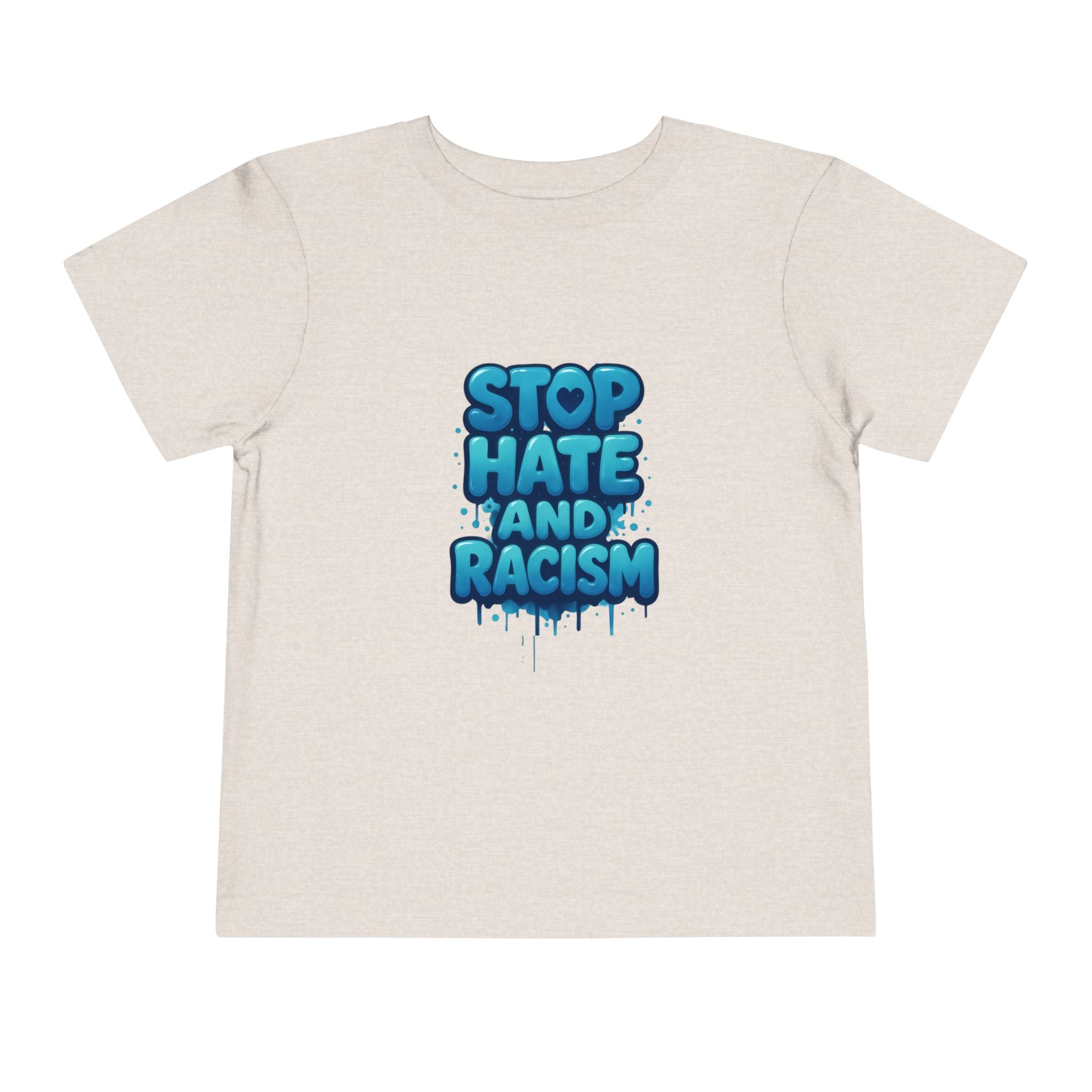 Stop Hate and Racism Toddler Tee — Blue Graffiti Anti-Racism Shirt