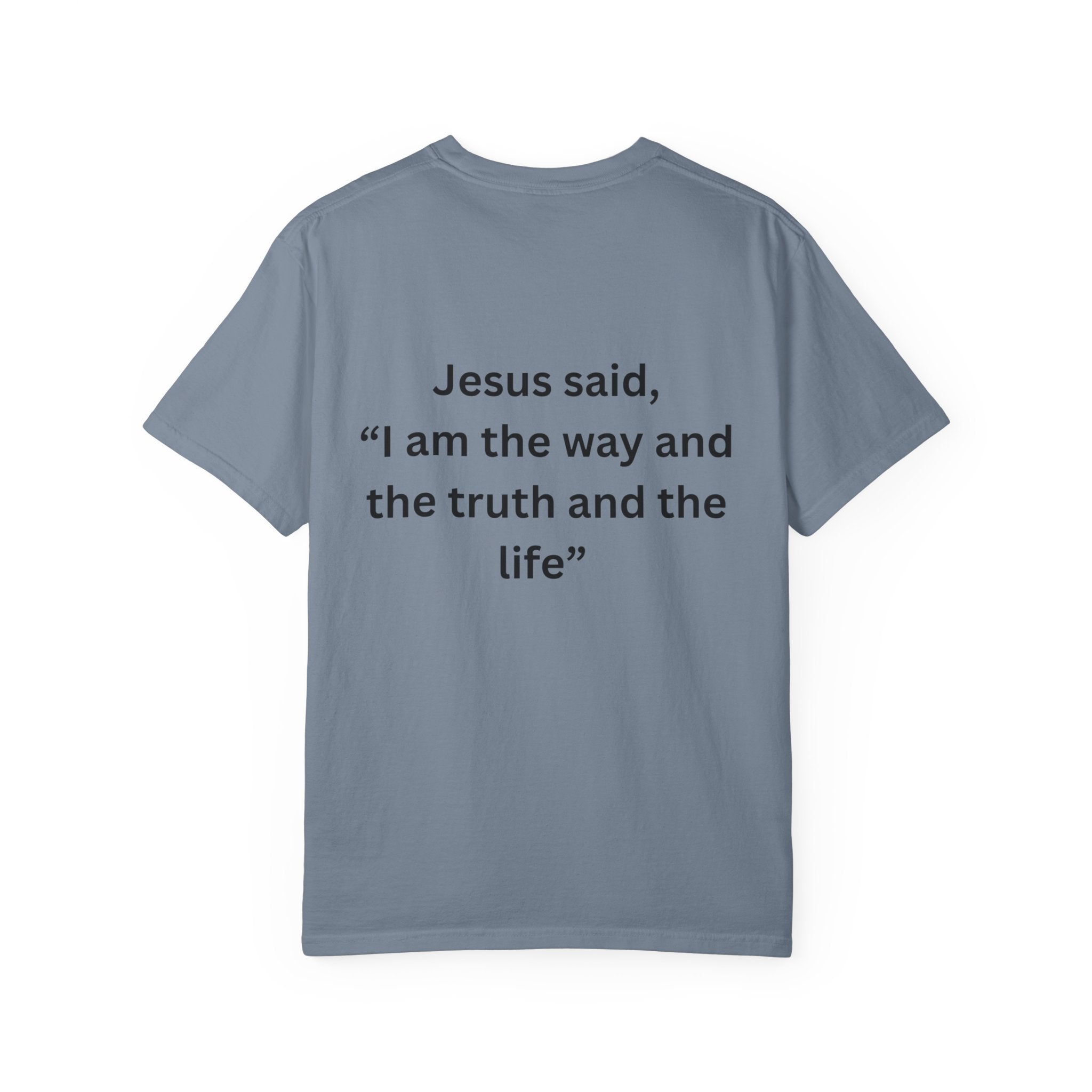 Christian Message T-Shirt — 'Racism Hate Violence' Anti-Hate Tee with John 14:6 Back Quote