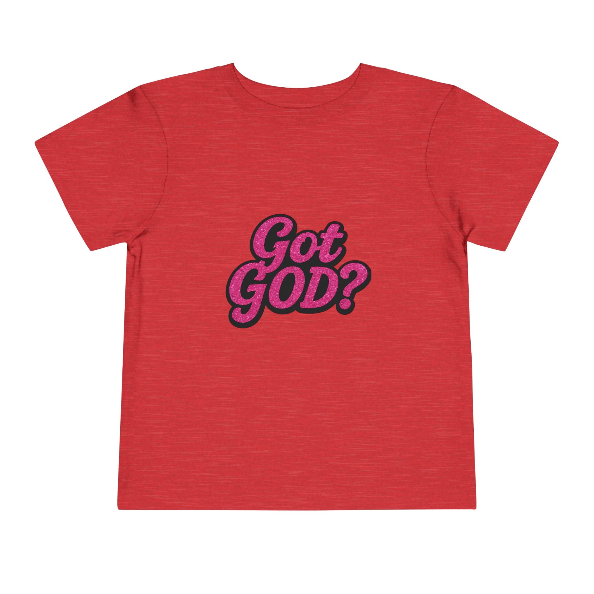 Toddler Tee - "Got GOD?" Pink Retro Christian Graphic Shirt