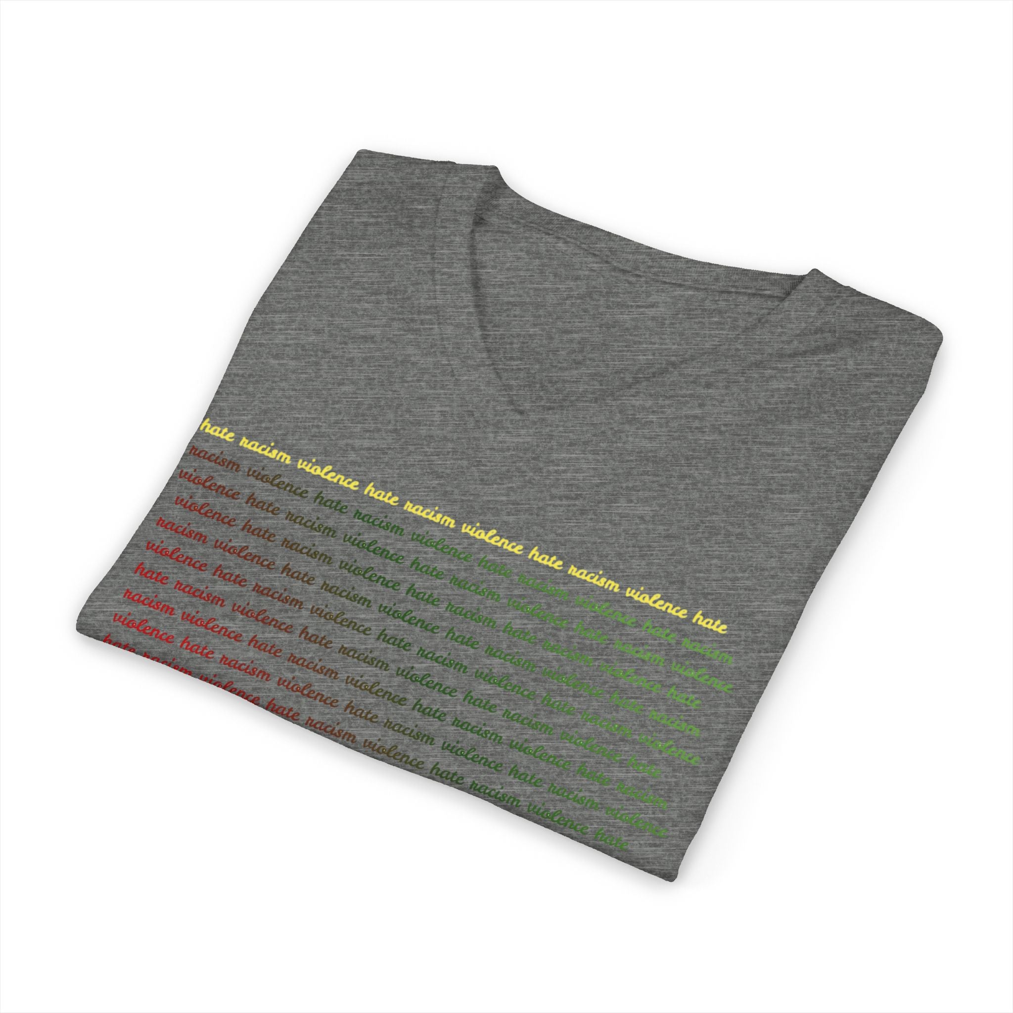 STOP Graphic V-Neck Tee — Bold Typographic Statement Shirt