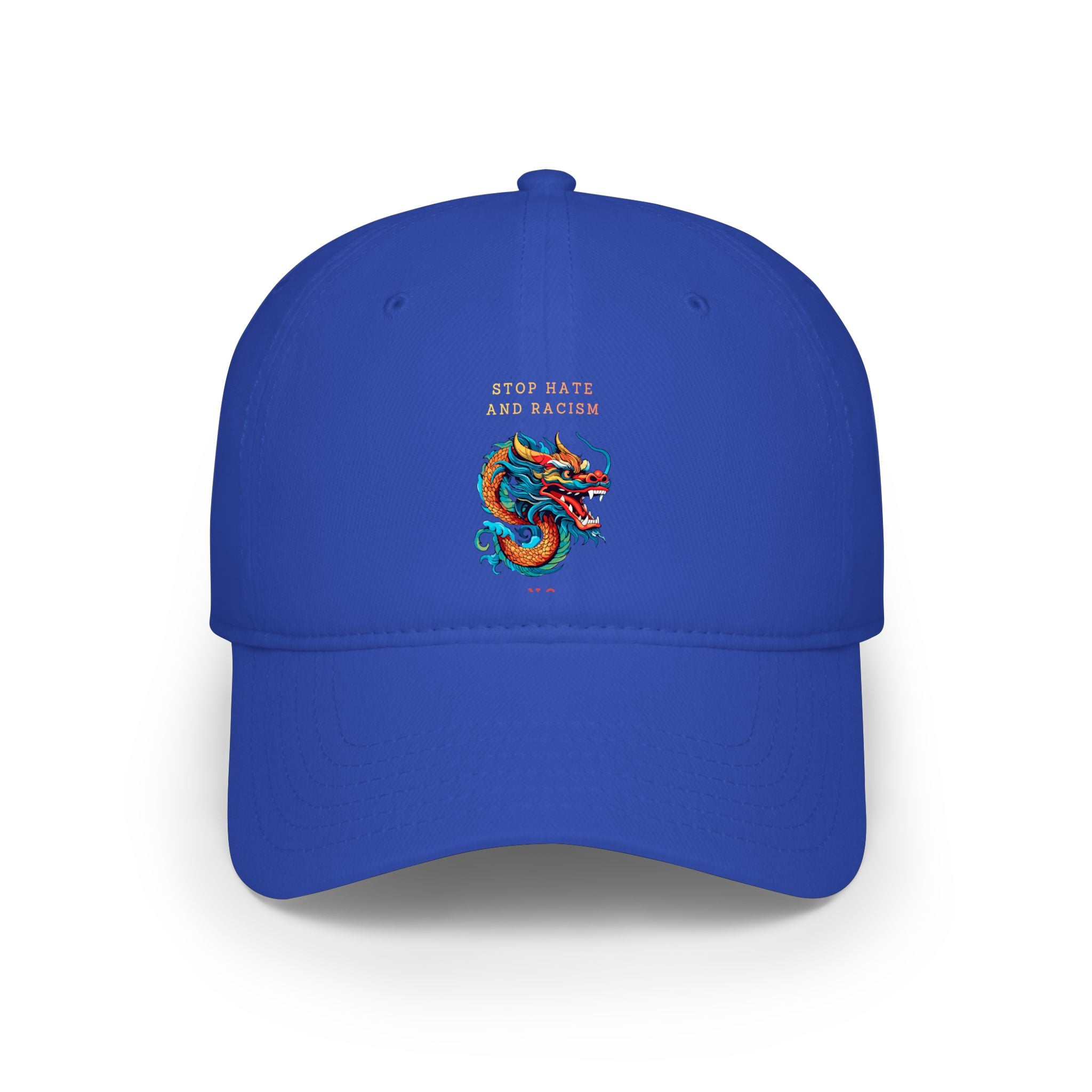 Red Dragon Baseball Cap - "Stop Hate and Racism" Embroidered Low Profile Hat