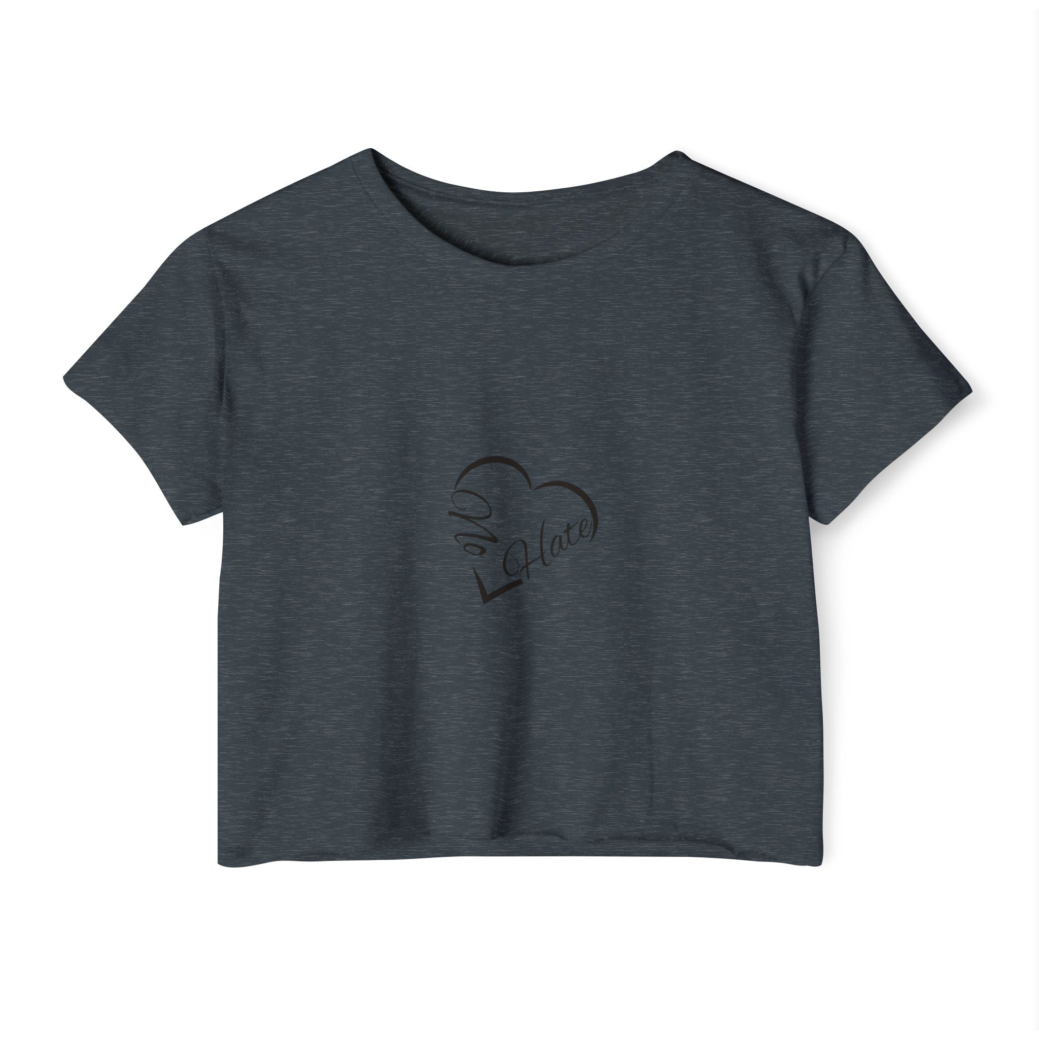 Women's 'No Hate' Heart Crop Top — Festival Graphic Tee