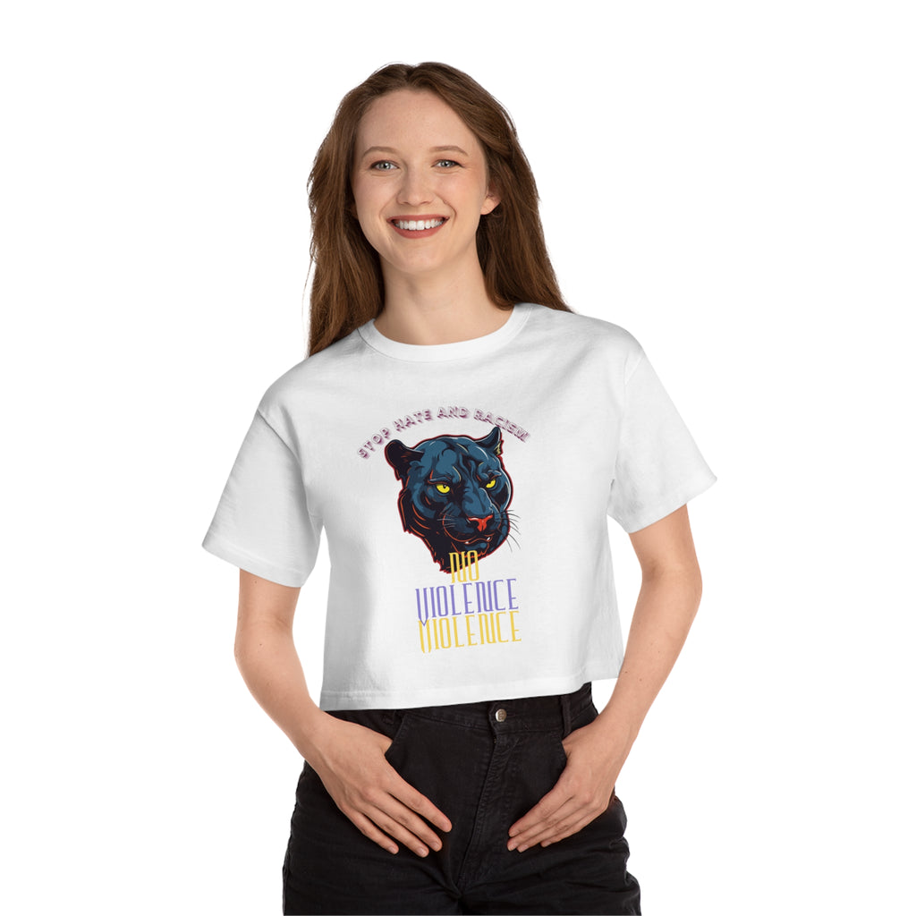No Violence Panther Cropped T-Shirt