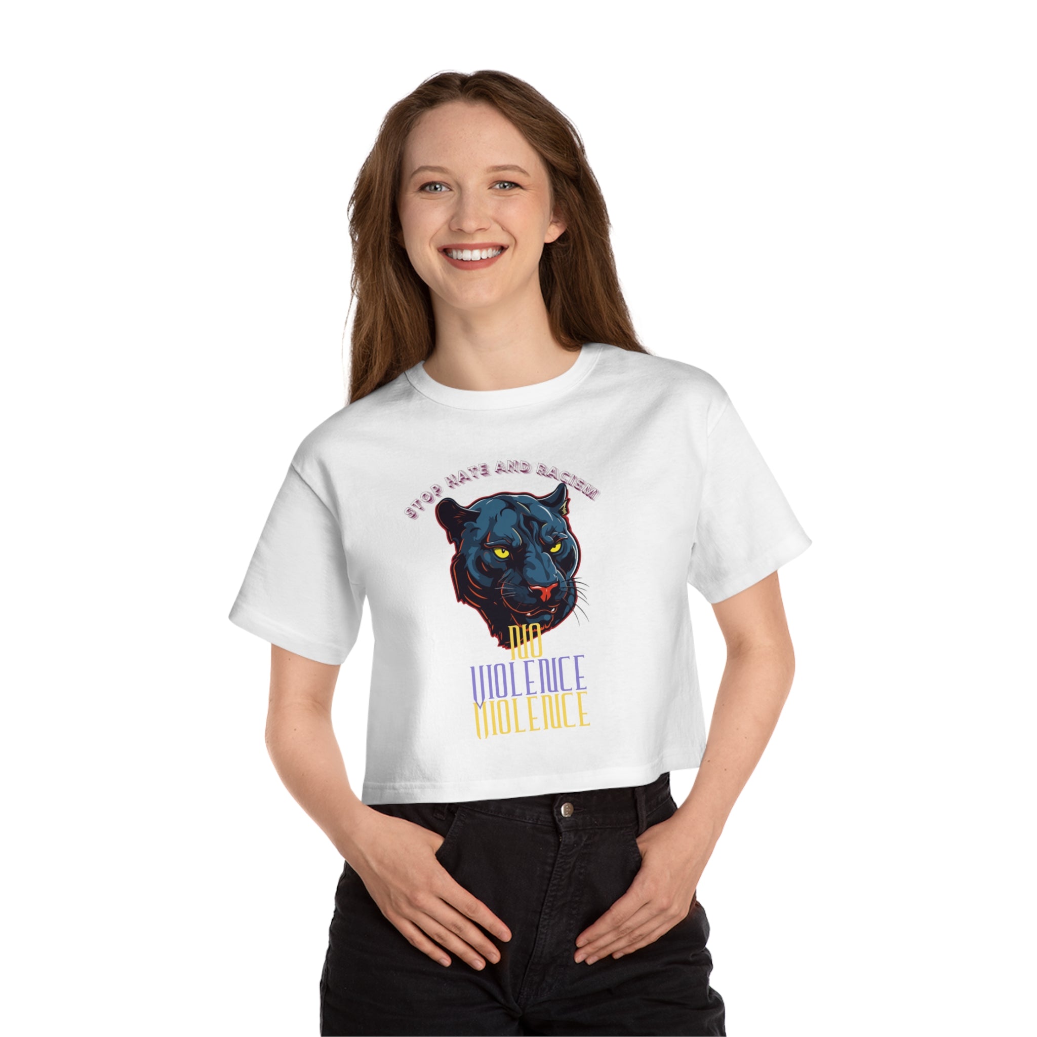 No Violence Panther Cropped T-Shirt