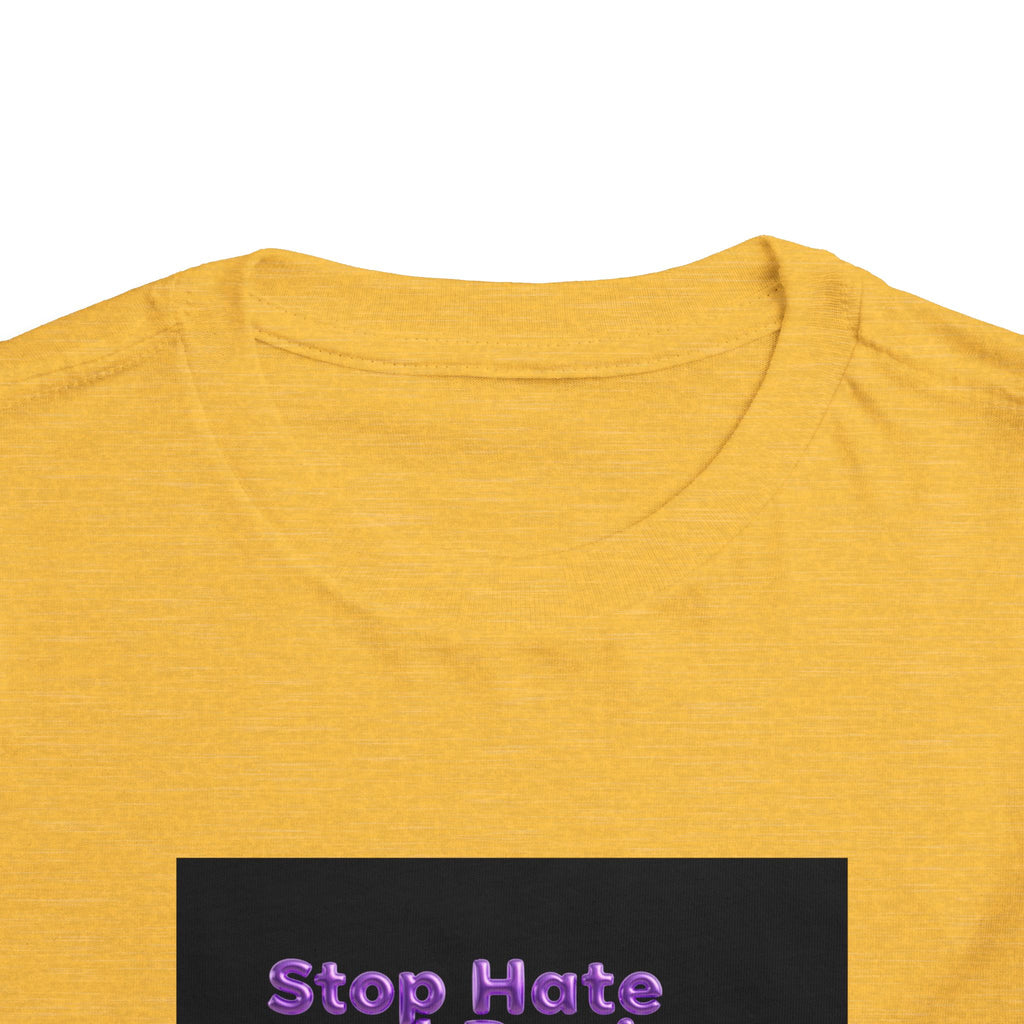 Stop Hate and Racism Toddler Tee — Purple Butterfly Anti-Racism Shirt