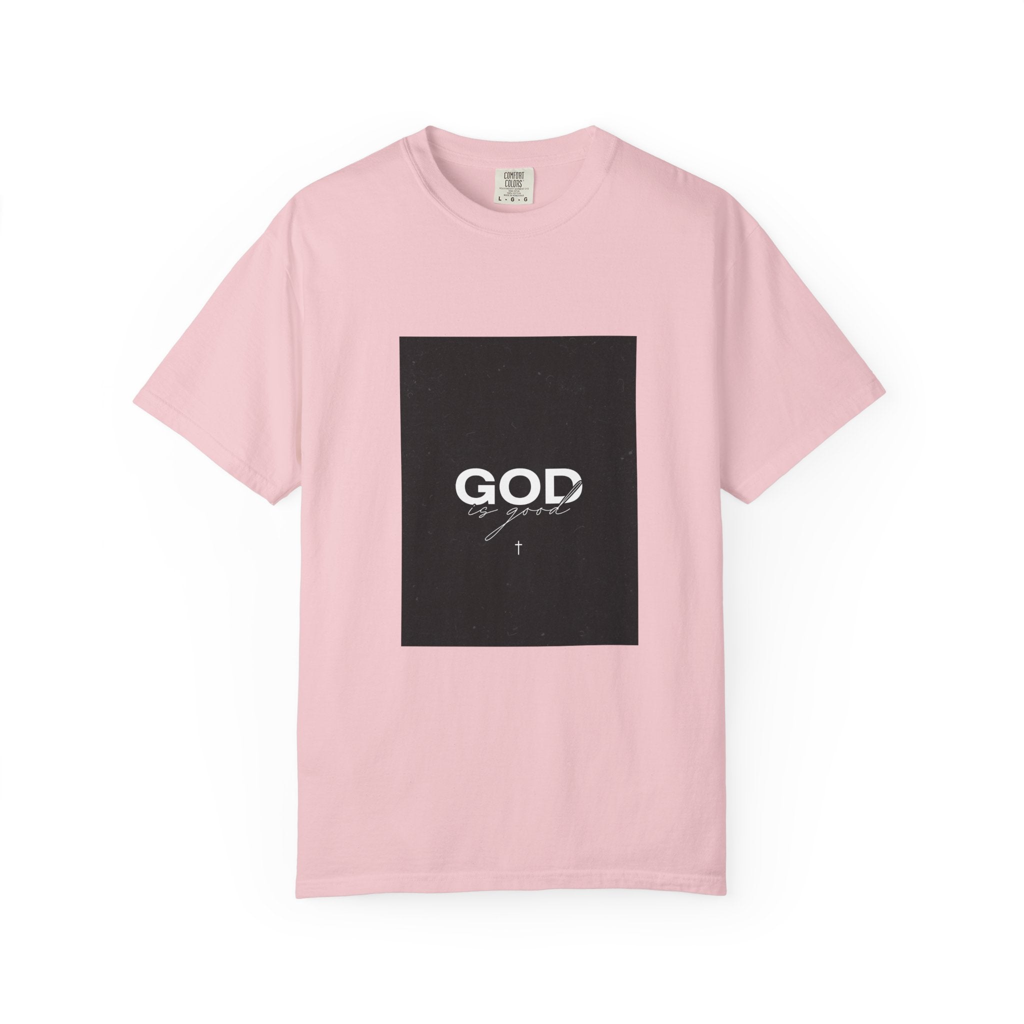 God Typography T-Shirt — Minimal Black Square Graphic Tee