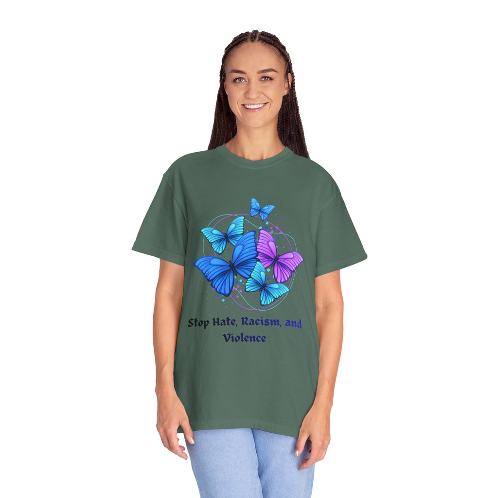 Butterfly Peace T-Shirt — "Stop Hate, Racism, and Violence" Anti-Violence Tee