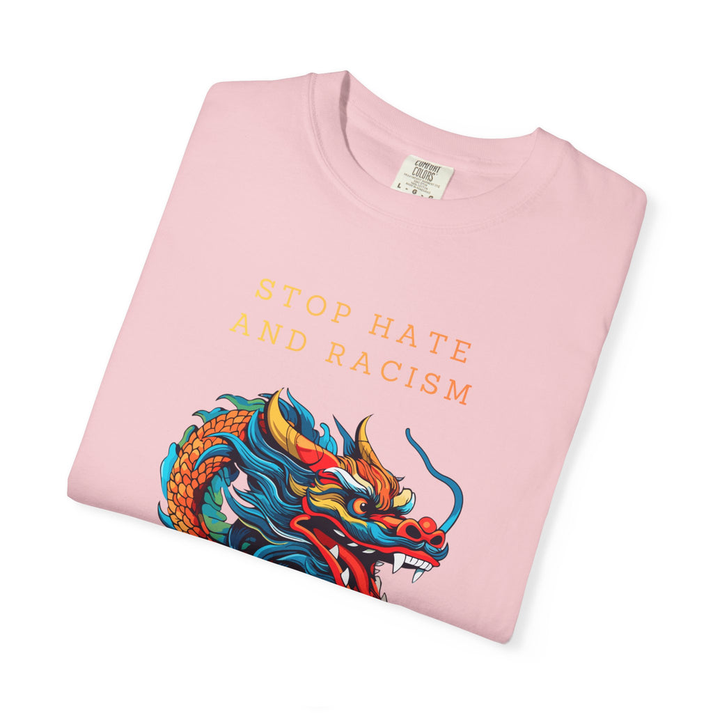 T-Shirt — 'Stop Hate and Racism, No Violence' Dragon Graphic Tee