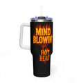 40oz Tumbler — "Mind Blowing Hot Head" Flame Graphic Vacuum Travel Cup