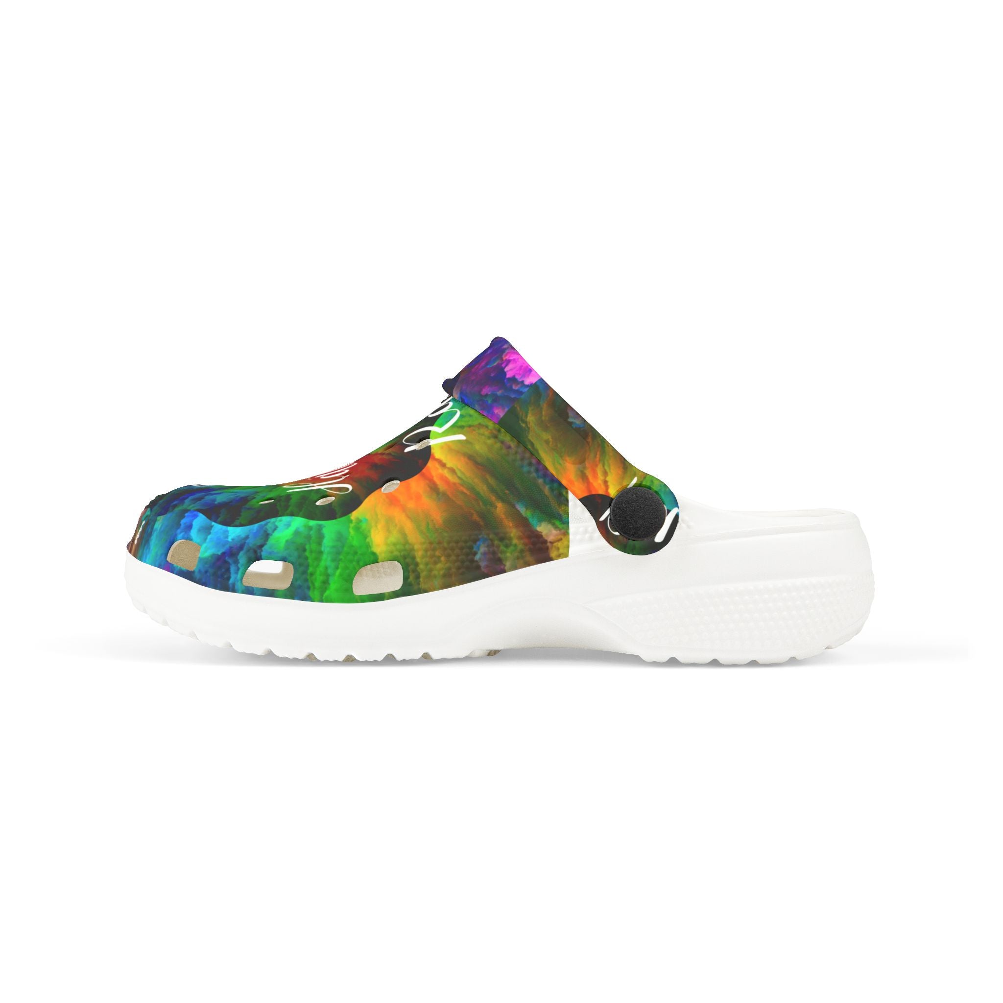 Kids Foam Clogs — "Stop Hate and Racism" Colorful Tie-Dye Anti-Racism Slip-Ons
