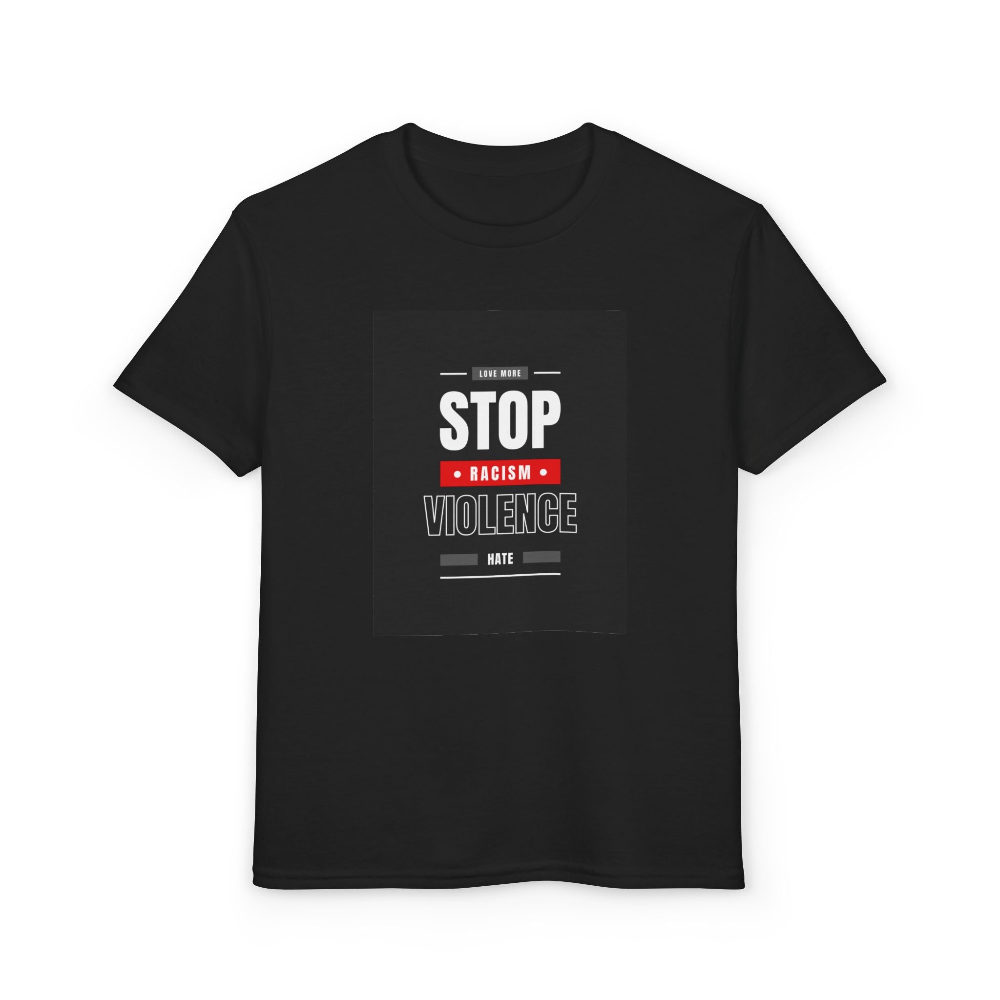 Youth T-Shirt — "Stop Racism Stop Violence" Graphic Tee