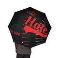 Foldable Umbrella — "Stop Hate" Red Heart Design, Compact Semi‑Automatic Rain Umbrella